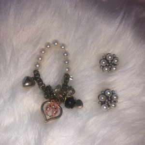 Betsey Johnson bracelet and earrings